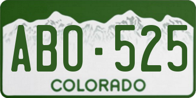 CO license plate ABO525