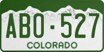 CO license plate ABO527