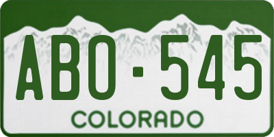 CO license plate ABO545