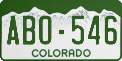 CO license plate ABO546