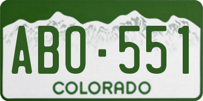 CO license plate ABO551