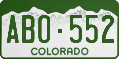 CO license plate ABO552