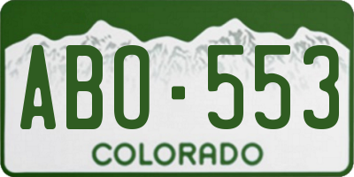 CO license plate ABO553