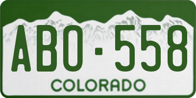 CO license plate ABO558