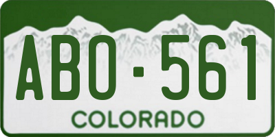 CO license plate ABO561