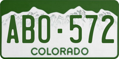CO license plate ABO572