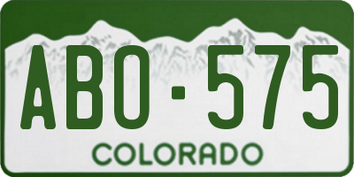 CO license plate ABO575