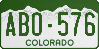 CO license plate ABO576