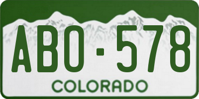 CO license plate ABO578