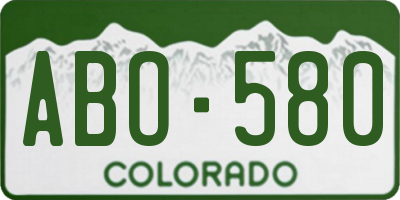 CO license plate ABO580