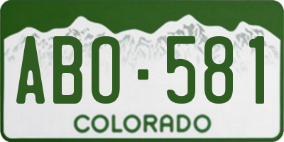 CO license plate ABO581