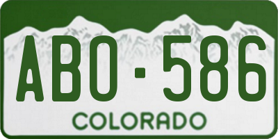 CO license plate ABO586