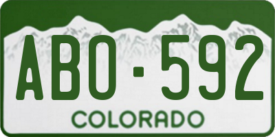 CO license plate ABO592