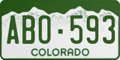 CO license plate ABO593
