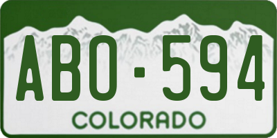 CO license plate ABO594
