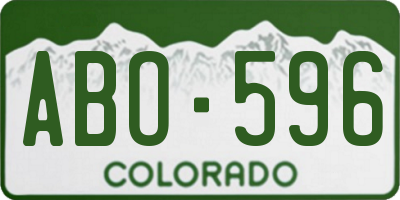 CO license plate ABO596