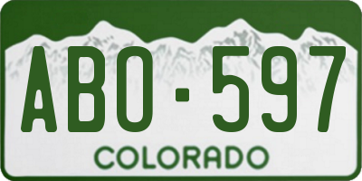 CO license plate ABO597
