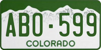 CO license plate ABO599