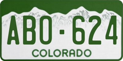 CO license plate ABO624