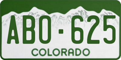 CO license plate ABO625