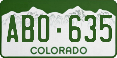 CO license plate ABO635