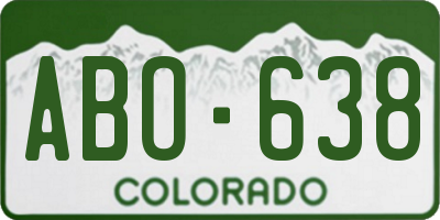CO license plate ABO638