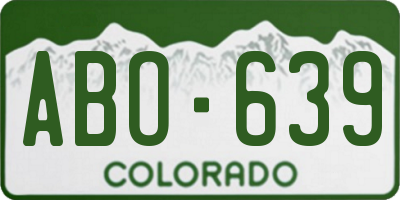 CO license plate ABO639