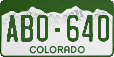 CO license plate ABO640