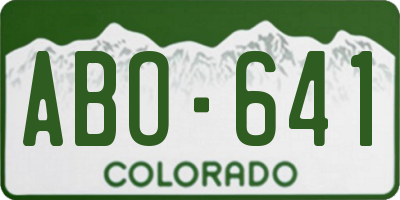 CO license plate ABO641