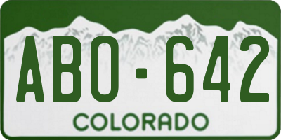 CO license plate ABO642