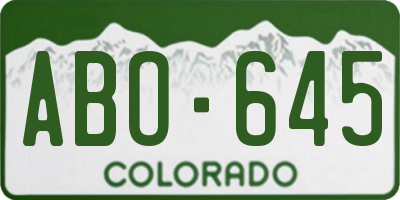 CO license plate ABO645