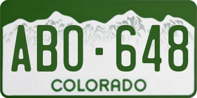 CO license plate ABO648