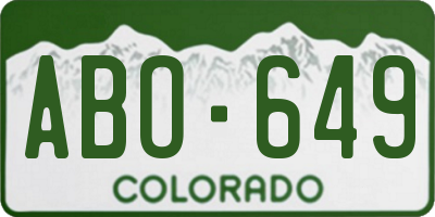 CO license plate ABO649
