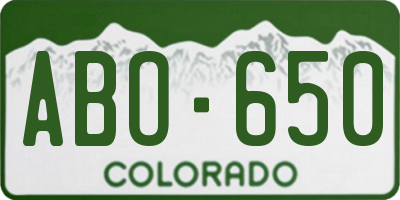 CO license plate ABO650