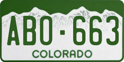 CO license plate ABO663