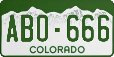 CO license plate ABO666