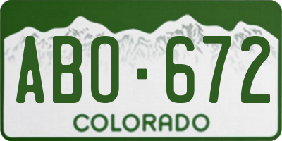 CO license plate ABO672