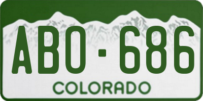 CO license plate ABO686