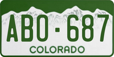 CO license plate ABO687