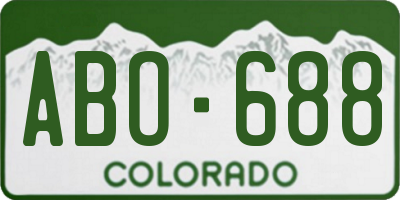 CO license plate ABO688