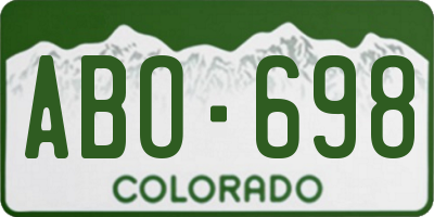 CO license plate ABO698