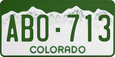 CO license plate ABO713