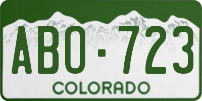 CO license plate ABO723