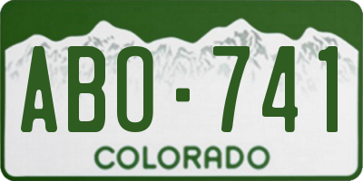 CO license plate ABO741