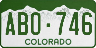 CO license plate ABO746