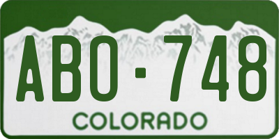 CO license plate ABO748