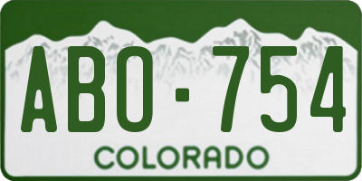 CO license plate ABO754