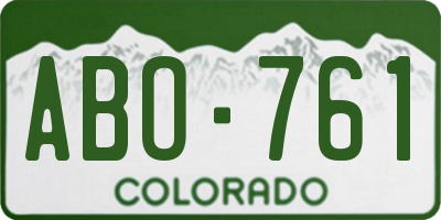 CO license plate ABO761