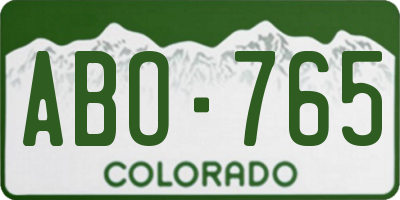CO license plate ABO765