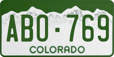 CO license plate ABO769